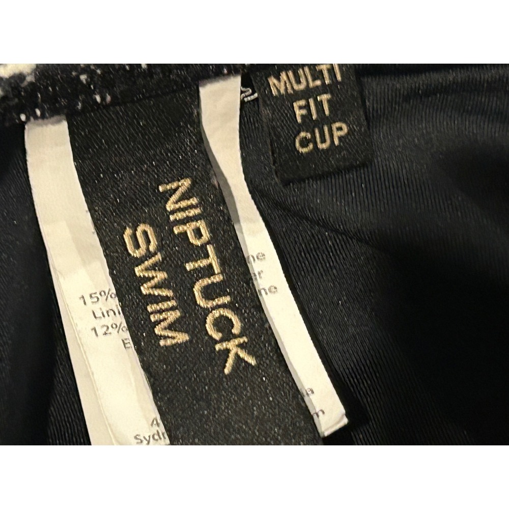 Niptuck Swim Women's One-Piece Swimsuit Black Gold Print Multi Fit Cup Size 6 - Picture 3 of 4